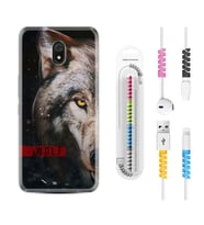 Xiaomi Redmi 8A 8 Pro 9C 9T 10C 11T Pro Kılıf Kablo Koruma Spiral Silikon Wolf Eyes 1758