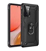 Galaxy A72 Kılıf Zore Vega Yüzüklü Standlı Zırh Kılıf (Siyah)