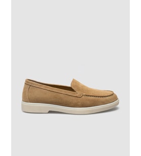 MonaMae %100 Hakiki Deri Taba Süet Kadın Loafer