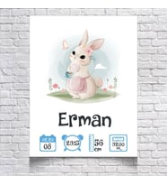 Sevimli Tavşan Temalı Yaş Panosu