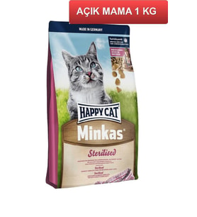 Happy Cat Minkas Sterilised Kısırlaştırılmış Kedi Mama 1 kg AÇIK (Kahverengi)