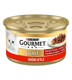 Gourmet Gold Parça Etli Soslu Sığır Etli Kedi Konservesi 85 Gr