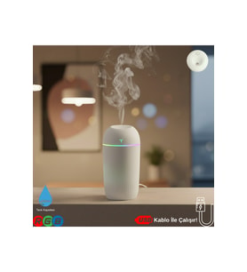 420ML Renkli LED Işıklı Mini USB Hava Nemlendirici ve Aroma Difüzörü