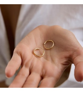14K Altın Halka Küpe 1,2 mm 1.5 cm GİZLİ KİLİT
