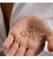 14K Altın Halka Küpe 1,2 mm 1.5 cm GİZLİ KİLİT