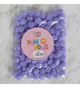 LOREN CRAFTS 2 CM 100 ADET LİLA PONPON