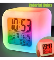 Led Dijital Renkli Masa Saati Alarm Termometre Tarih Masaüstü Saat (5680)