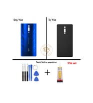 Xiaomi Mi 9T Buz Mavisi Uyumlu Arka Kapak + Yapıştırıcı ve Vida Seti