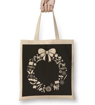 Supernatural Christmas Wreath Pattern Bez Çanta Uzun Saplı
