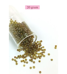 Dökme Cam Kum Boncuk (8/0) 3 mm - 20 Gram - Yeşil Siyah - BNC182