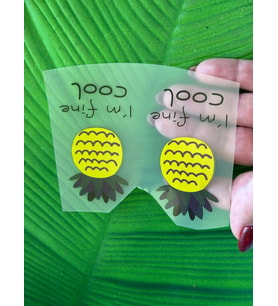 12X9 CM 2 Lİ ÜTÜ İLE YAPIŞAN ANANAS TRANSFER BASKI ARMA