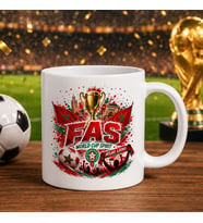 BK Gift Fas Taraftar Temalı Dünya Futbol Kupası Tasarımlı Beyaz Kupa Bardak