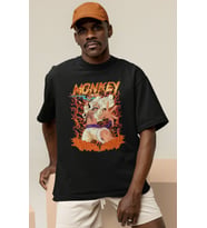 One Piece Monkey D. Luffy Baskılı Unisex Oversize Anime Dizi Karakter Tişört