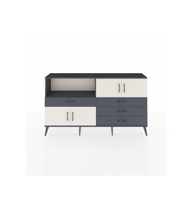 Arges Konsol 2 Raflı 4 Çekmeceli 4 Kapaklı 176x30x99 Antrasit-Aytaşı/Antrasit
