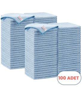 Mulpex Mikrofiber Temizlik Bezi 100 Adet - 40x40 cm, 375 GSM, Parlak Dokulu, 60 gr ±2, Yüksek Emici, İz Bırakmaz