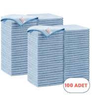 Mulpex Mikrofiber Temizlik Bezi 100 Adet - 40x40 cm, 375 GSM, Parlak Dokulu, 60 gr ±2, Yüksek Emici, İz Bırakmaz