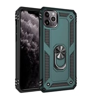Newface Apple iPhone 11 Pro Kılıf Sofya Yüzüklü Silikon Kapak - Yeşil