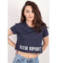 Kadın Kısa Kollu Crop Bluz