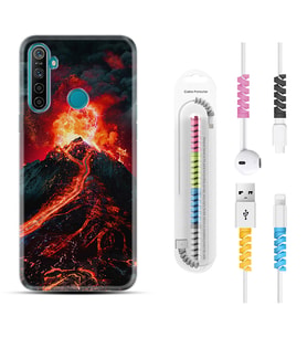 Realme 5i 5 Pro 6i 7 Pro 8 Kılıf Kablo Koruma Spiral Silikon Yanardağ 1611