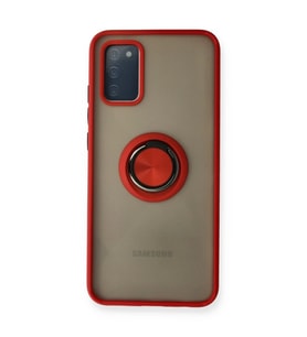 Samsung Galaxy A02S Kılıf Montreal Yüzüklü Silikon Kapak - Kırmızı
