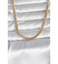 CM 14K Gold Renk Yassı Yılan Zincir Model 45 cm Kadın Kolye 5886 - SSSSSS5040-1143