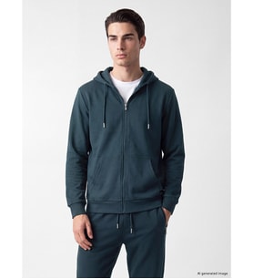 LCWAIKIKI Classic Petrol Kapüşonlu Erkek Fermuarlı Sweatshirt