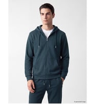 LCWAIKIKI Classic Petrol Kapüşonlu Erkek Fermuarlı Sweatshirt
