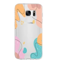 Samsung Galaxy S7 Kapak Karışık Renkler Tasarımlı Şeffaf Silikon Kılıf
