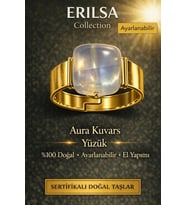 Sertifikalı Aura Kuvars Yüzük Doğal Taş Yüzük Ayarlanabilir El Yapımı Enerji Taşı (Çok Renkli)
