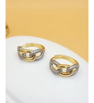 Chain Zirkon Taşlı Gold Zincir Küpe