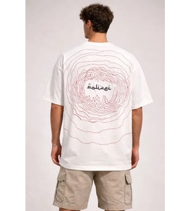 pilelistore- Erkek Bisiklet Yaka Baskılı Kısa Kollu Tişört Streetwear Günlük Basic Pamuklu T-shirt - (Beyaz)
