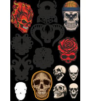 İskelet Sticker Set-7 13 Parça Telefon, Tablet, Defter, Laptop Sticker