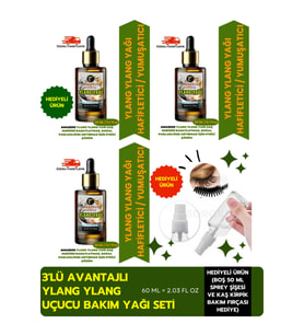 YLANG YLANG UÇUCU YAĞI 3'LÜ (%100 SAF VE DOĞAL) BESLEYİCİ ETKİ 3X20 ML / 2.03 Fl Oz