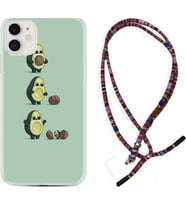 Apple iPhone 11 12 13 Mini Kılıf Boyun Asklı Rasta Silikon Avokadolar1352