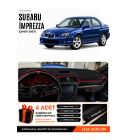 SUBARU İMPREZZA (2000-2007) Uyumlu Torpido Örtüsü Torpido Kılıfı - Siyah Kırmızı