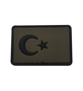 Single Sword BAYRAK Plastik Patch - Peç Küçük Boy 3.5 Cm X 5 Cm HAKİ