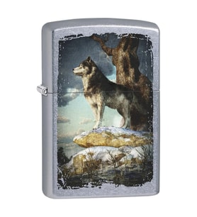 Zippo Wolf on The Lookout - Street Chrome Çakmak - 49007-00063-MODEL22
