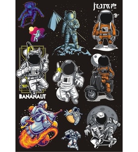 Astronot Temalı Sticker Set-2 10 Parça Telefon, Tablet, Defter, Laptop Sticker