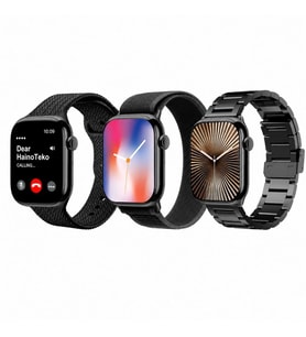 Haino Teko Watch Ultra 10 Amoled Ekran WaterProof 3 Kordonlu Akıllı Saat Siyah Teko10