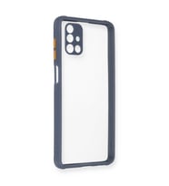 Samsung Galaxy M51 Kılıf Miami Şeffaf Silikon - Gri