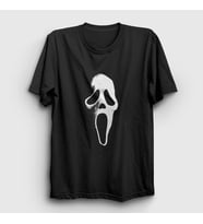 Presmono Unisex Siyah Maske Çığlık Korku Filmi Scream T-Shirt 511940tt