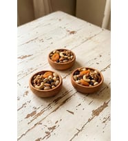 Atbyhome 3 Parça Doğal Kayın Ağacı Ahşap Çerezlik Kaseler - 10 cm Kahvaltılık ve Mezze Sosluk Seti