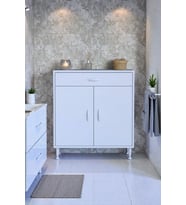 Eliusta Fre 85 cm Çok Amaçlı Dolap 1 Raflı Tek Çekmeceli Banyo Mutfak Dolabı 85x88x32,5 cm Organizer Dolap (Beyaz)