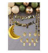 Ramazan Süsleme Hoşgeldin Ramazan Gold Yazı Ledli Zincir Balon Seti 11 Ayın Sultanı -
