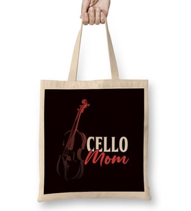 Cello Mom Cellist Musician Cello Player Mother Orchestra Bez Çanta Uzun Saplı