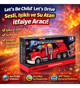 Let’s Be Child Let’s Drive Sesli ve Işıklı İtfaiye Aracı Su Püskürten