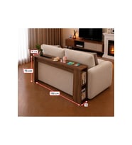 Kitaplıklı Koltuk Arkası MDF Dresuar – 4’lü Priz, USB + Type-C Şarj Konsolu Koltuk Arkası Raf & Yan Sehpa Ceviz150x75x15