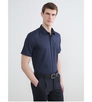 LCW BUSINESS Lacivert Regular Fit Desenli Erkek Gömlek