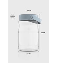 Renga Macro 1700 ml Bej Kapaklı Cam Kavanoz 131074 (Turkuaz)