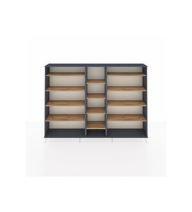 Arges Dolap 11 Raflı  220x30x163 Antrasit-Antrasit/Çam